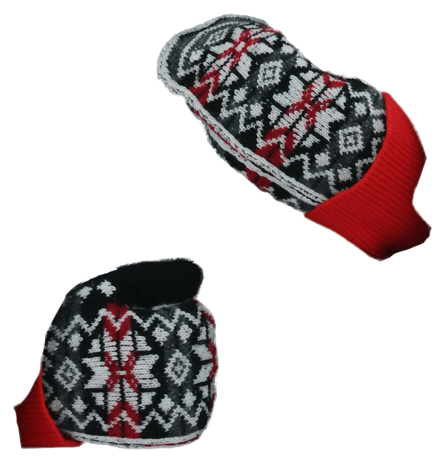 Patterned knit mittens