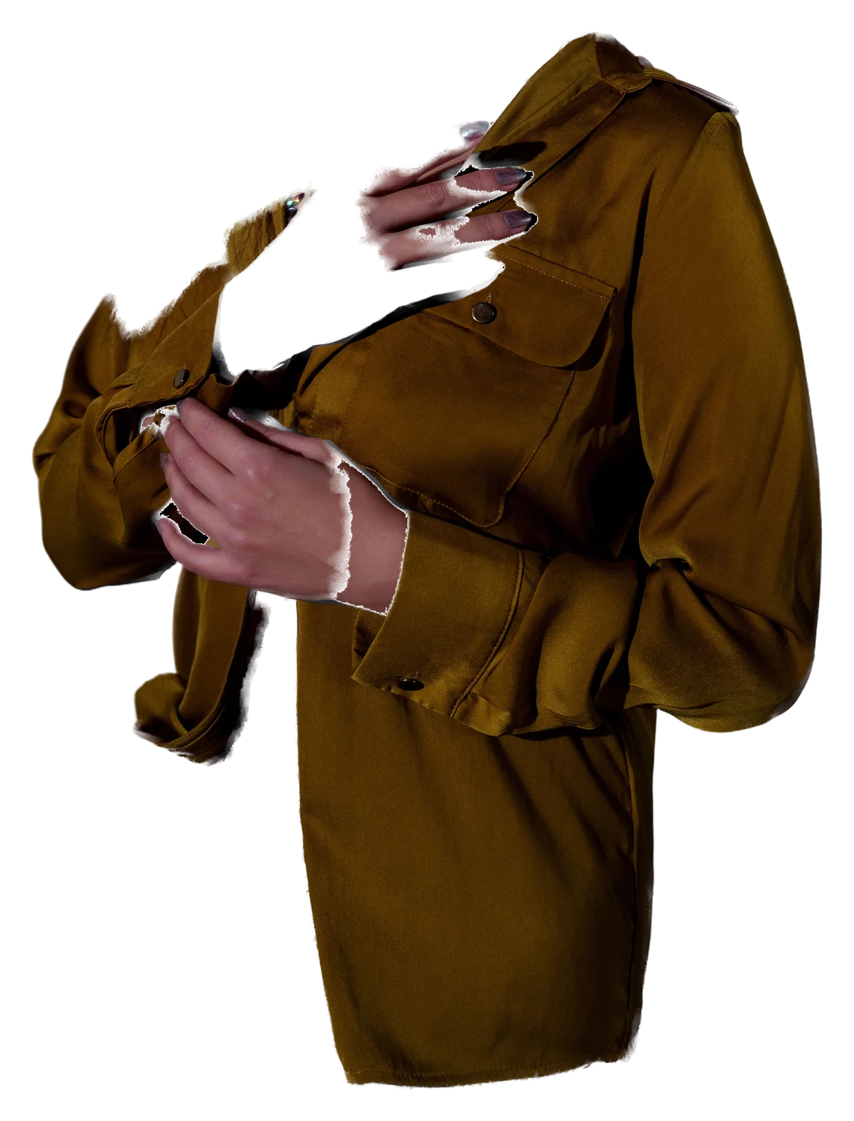 Button-front blouse
